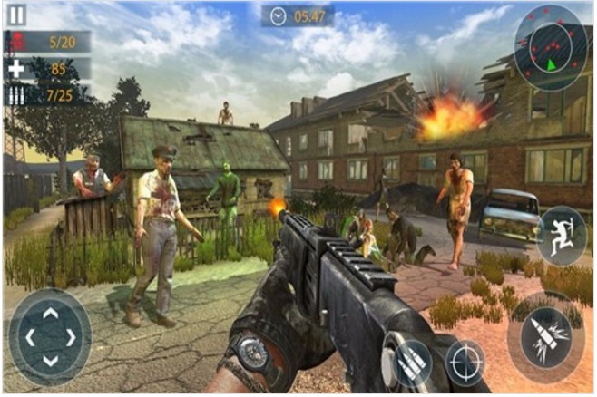 僵尸攻击目标射击