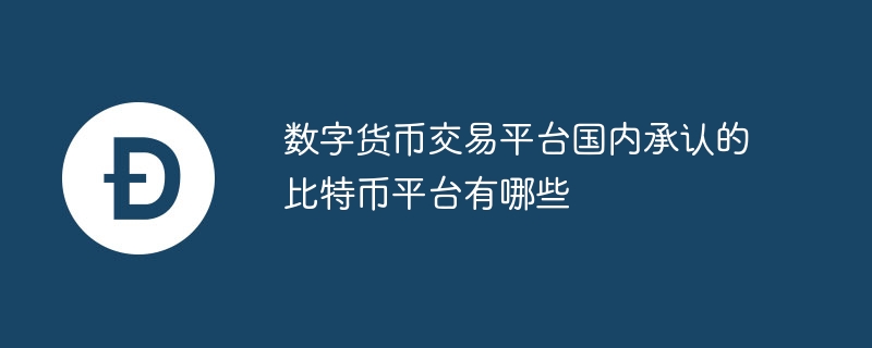 数字货币交易平台国内承认的比特币平台有哪些