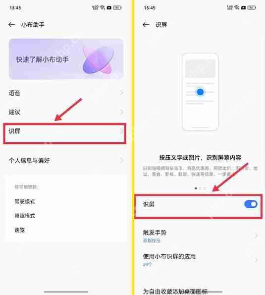 realme识屏怎么开