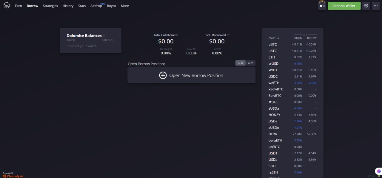 Dolomite的借贷产品