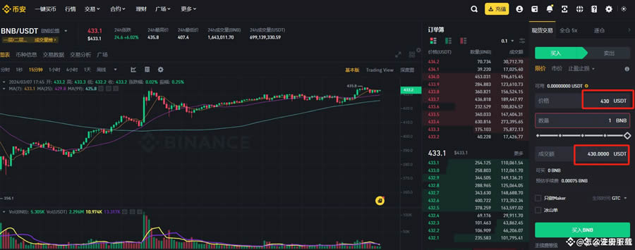 币安(Binance)交易所注册／充值／交易操作使用教程