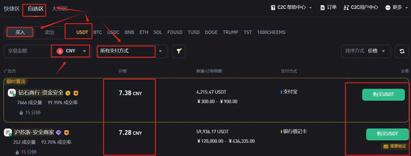 人民币怎么换USDT？币安交易所人民币换U详细教程(PC/APP端)