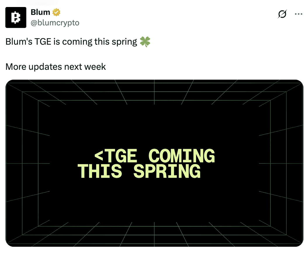 Blum Telegram空投:上市日期以及价格预测