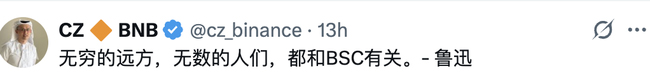 币圈热门!鲁迅语录引发热议,CZ回应关联BSC,LUXUN币价飙升破900万