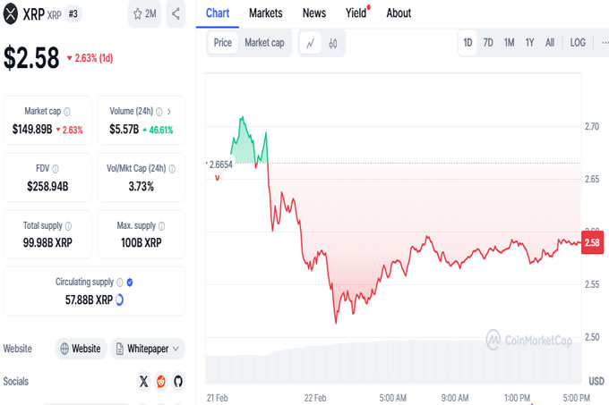 为何 $XRP 在 SEC 案件和 Bybit 黑客攻击中崩盘？