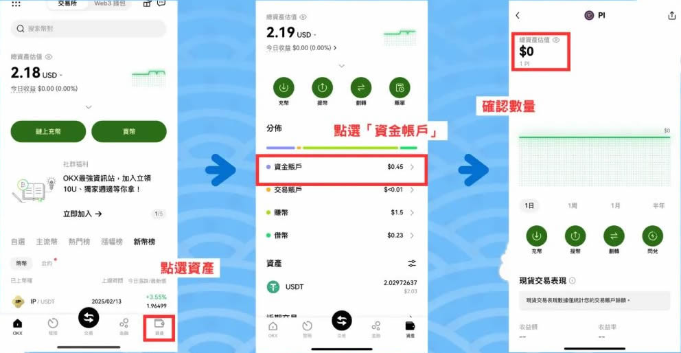 Pi Network Pi币怎么卖？从主网wallet转到OKX交易所卖出步骤教程