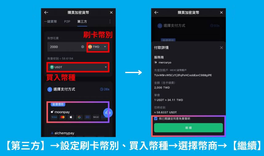 MEXC交易所入金教学:台币入金、信用卡入金详细教学