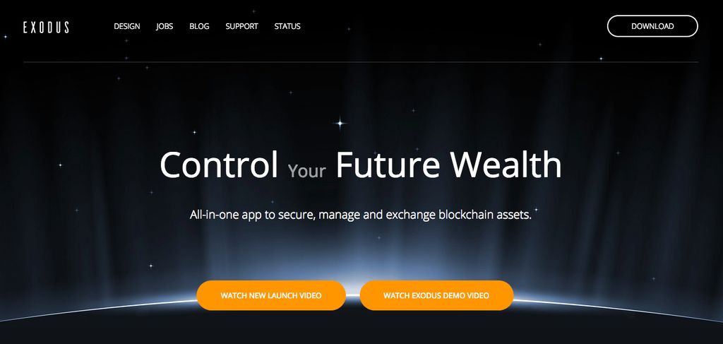 最好加密货币wallet：Exodus加密货币wallet。