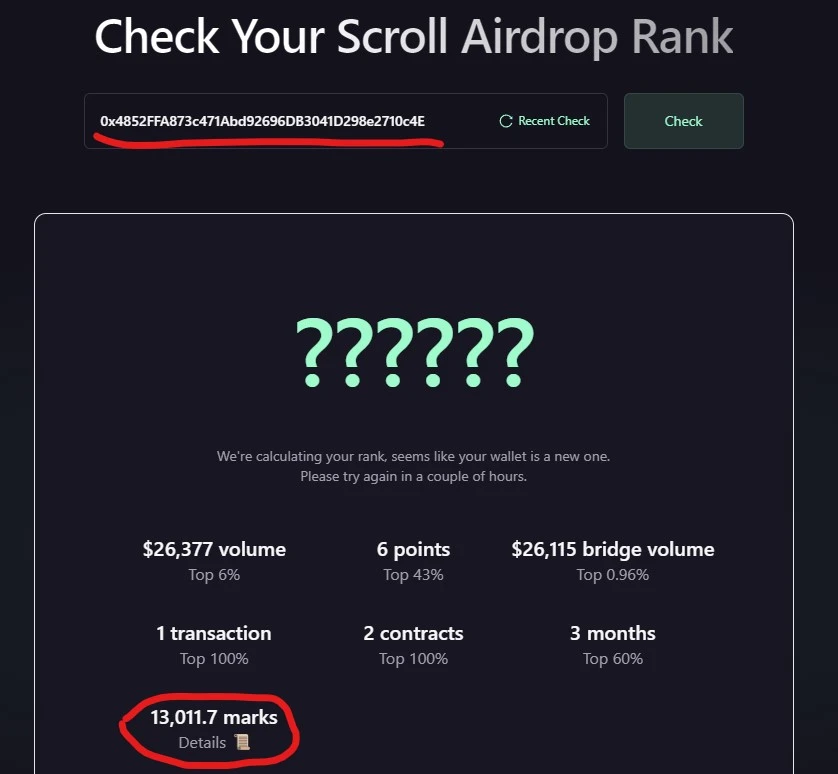 Scroll空投前夕,深扒Scroll团队地址都有多少积分？
