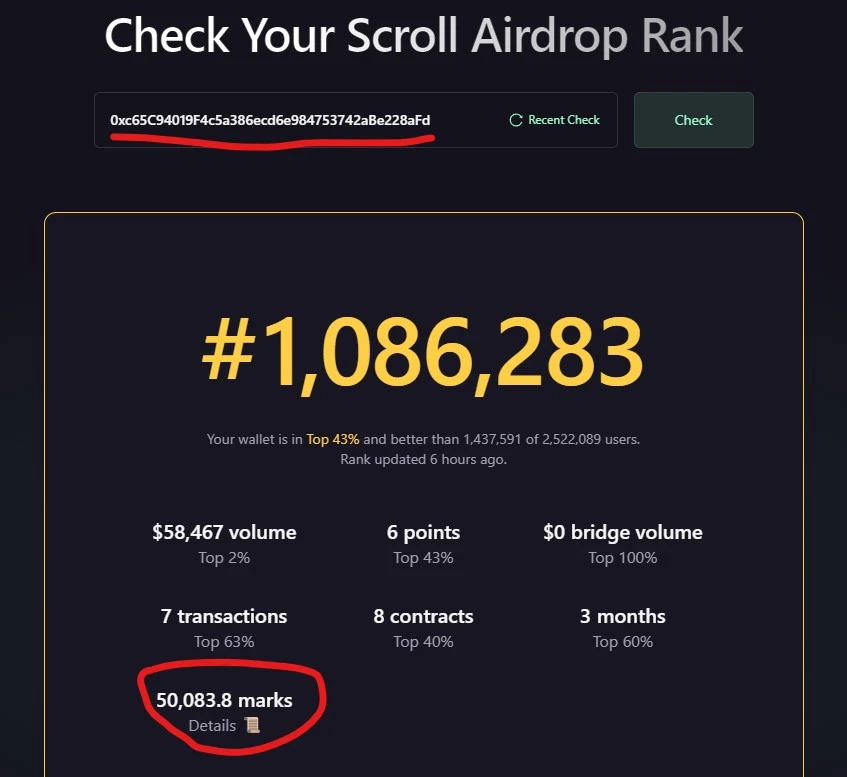 Scroll空投前夕,深扒Scroll团队地址都有多少积分？