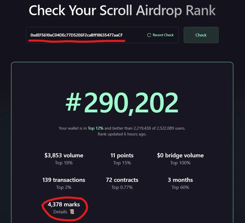Scroll空投前夕,深扒Scroll团队地址都有多少积分？