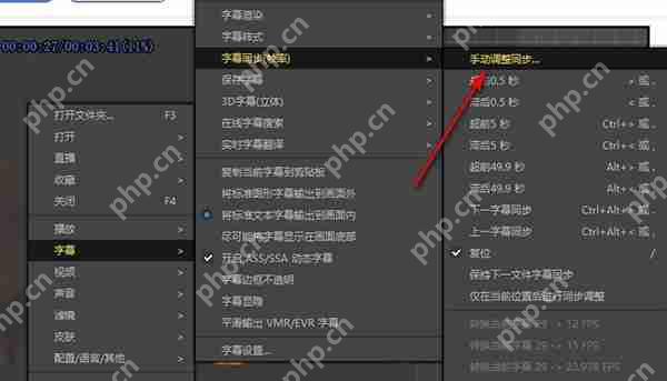 PotPlayer如何手动调整字幕同步