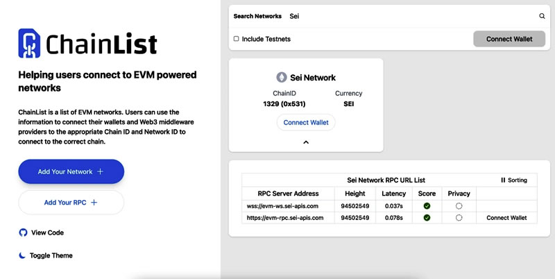 如何将Sei添加到MetaMaskwallet？