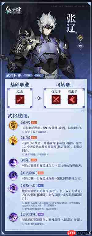三国志幻想大陆2枭之歌张辽角色详细讲解