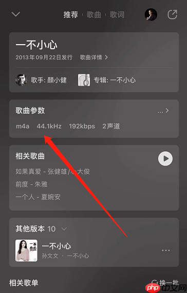 QQ音乐歌曲参数怎么看