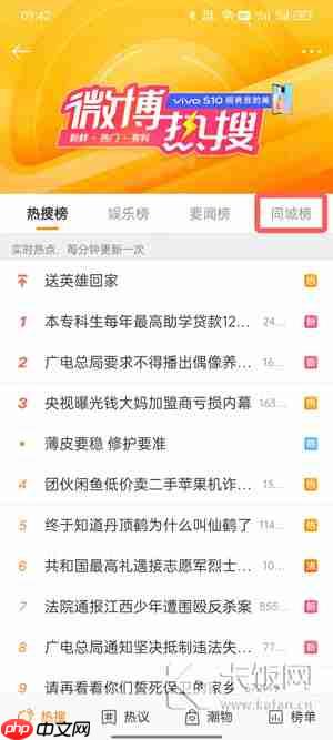 绿藤市同城热搜怎么进入