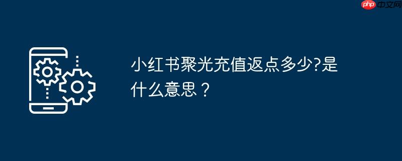 小红书聚光充值返点多少?是什么意思？