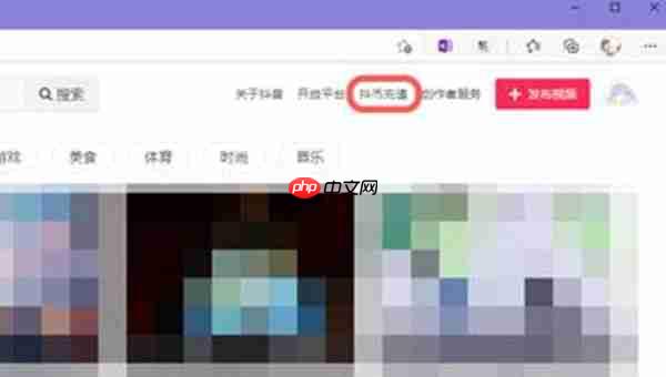 抖音网页版怎么充值