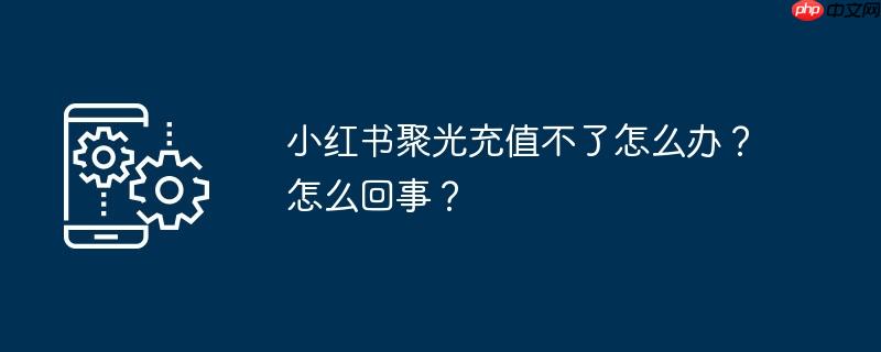 小红书聚光充值不了怎么办？怎么回事？