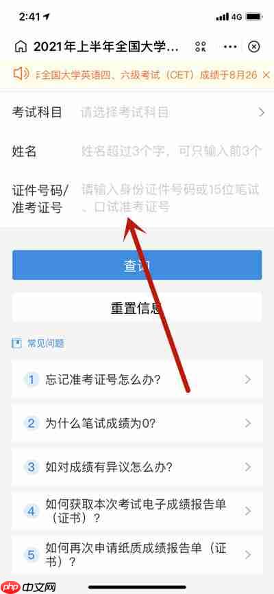 支付宝怎么查询英语四六级成绩