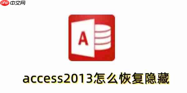 access2013怎么恢复隐藏？access2013恢复隐藏的方法
