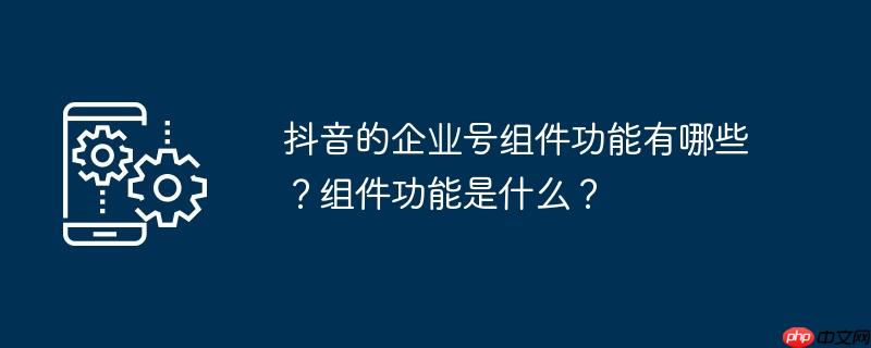 抖音的企业号组件功能有哪些？组件功能是什么？