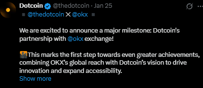Dotcoin OKX 合作伙伴关系
