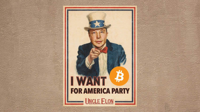 马斯克宣布美国党将拥抱比特币:法币已经没救了