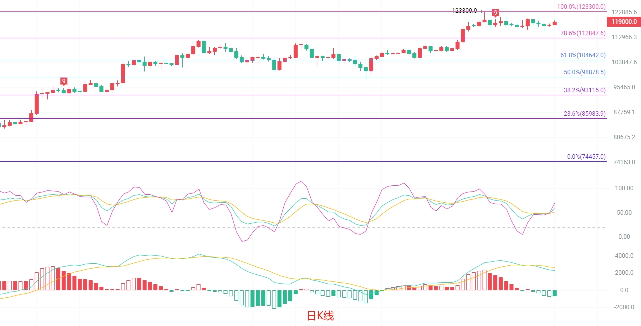 比特币短线高位震荡，关注12万美元关口