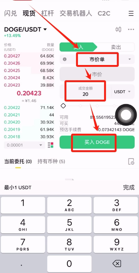 国内用户人民币购买USDT、狗狗币操作教程