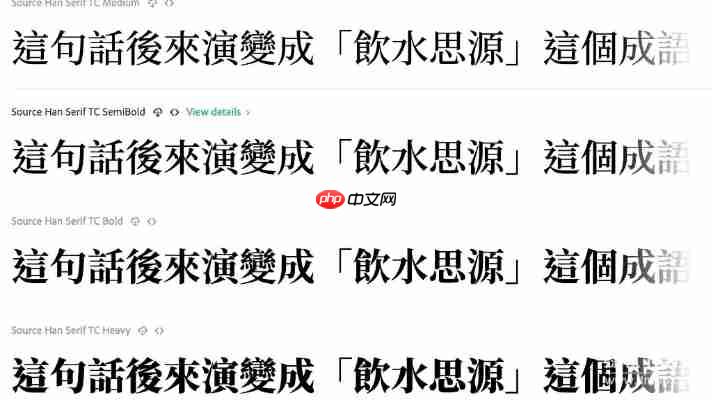 Source Han Serif SC Bold字体特点解析,设计师必备中文字体