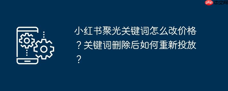 小红书聚光关键词怎么改价格？关键词删除后如何重新投放？