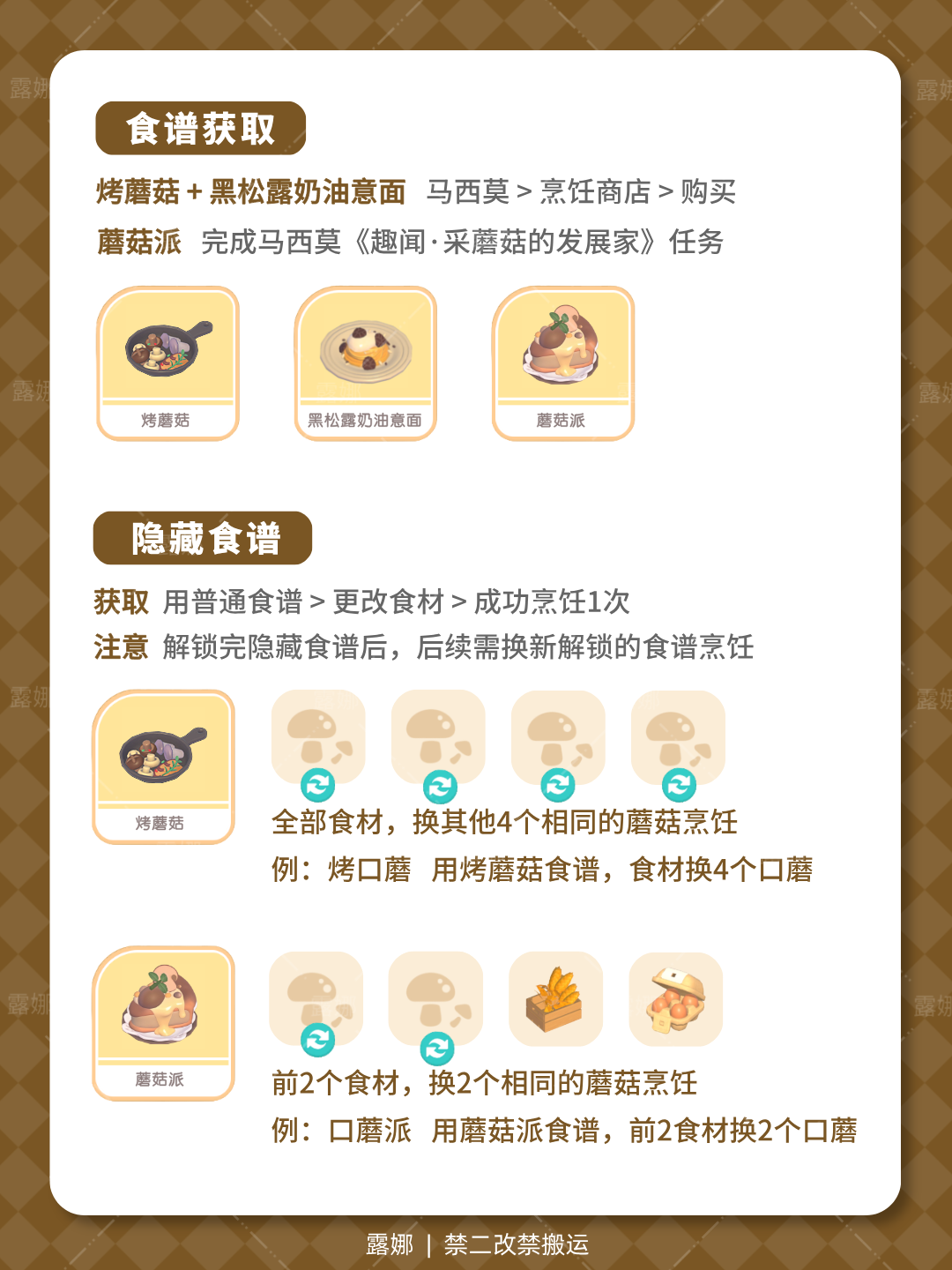 《心动小镇手游》全蘑菇位置及食谱售价说明