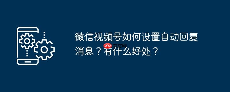 微信视频号如何设置自动回复消息？有什么好处？