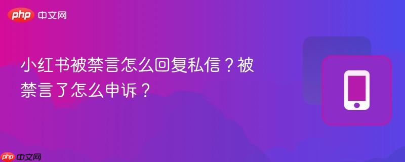 小红书被禁言怎么回复私信？被禁言了怎么申诉？