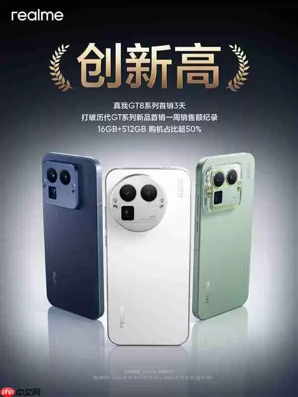 真我GT8系列首销三天打破历代一周销售额记录:16+512GB占比超50%