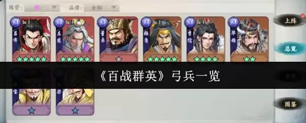 《百战群英》弓兵一览