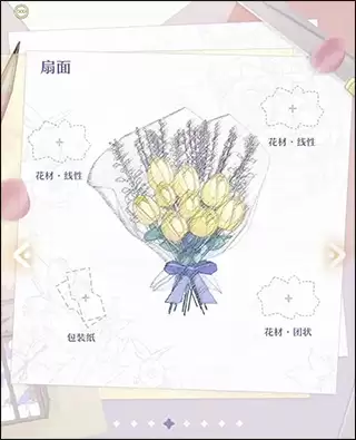 扇面花束示意图