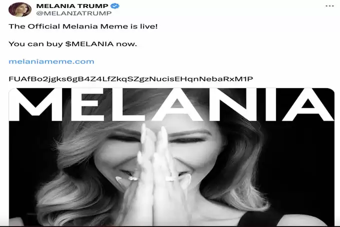 “第一夫人币”MELANIA市值短时破百亿，多个代币细节惹市场争议
