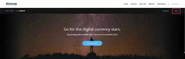 Bitstamp官网登录页面示意