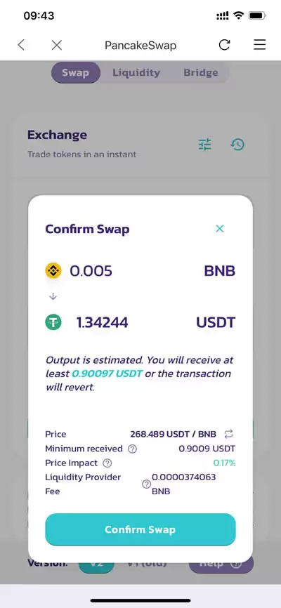 比特派wallet使用教程:币安智能链BSC通过BITHD使用pancake