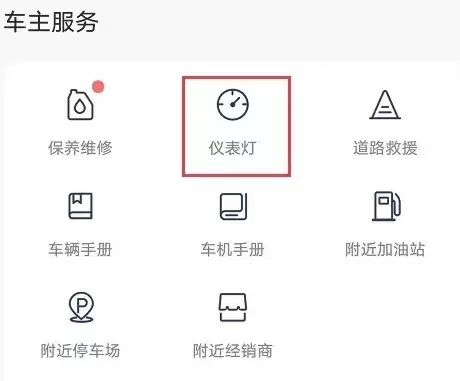 仪表灯状态详情示意图