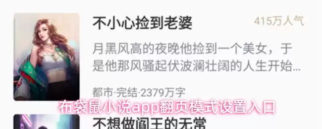 布袋鼠小说app翻页模式设置入口