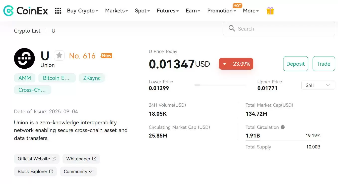 什么是Union (U)币？如何运作？U代币经济学、融资信息及价格预测