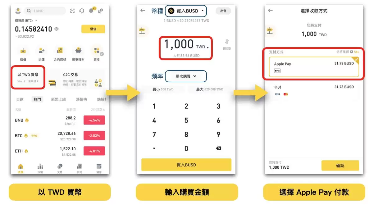 币BA安入金教学:用Apple Pay、支付宝、微信购买加密货币完整教学(2025最新)