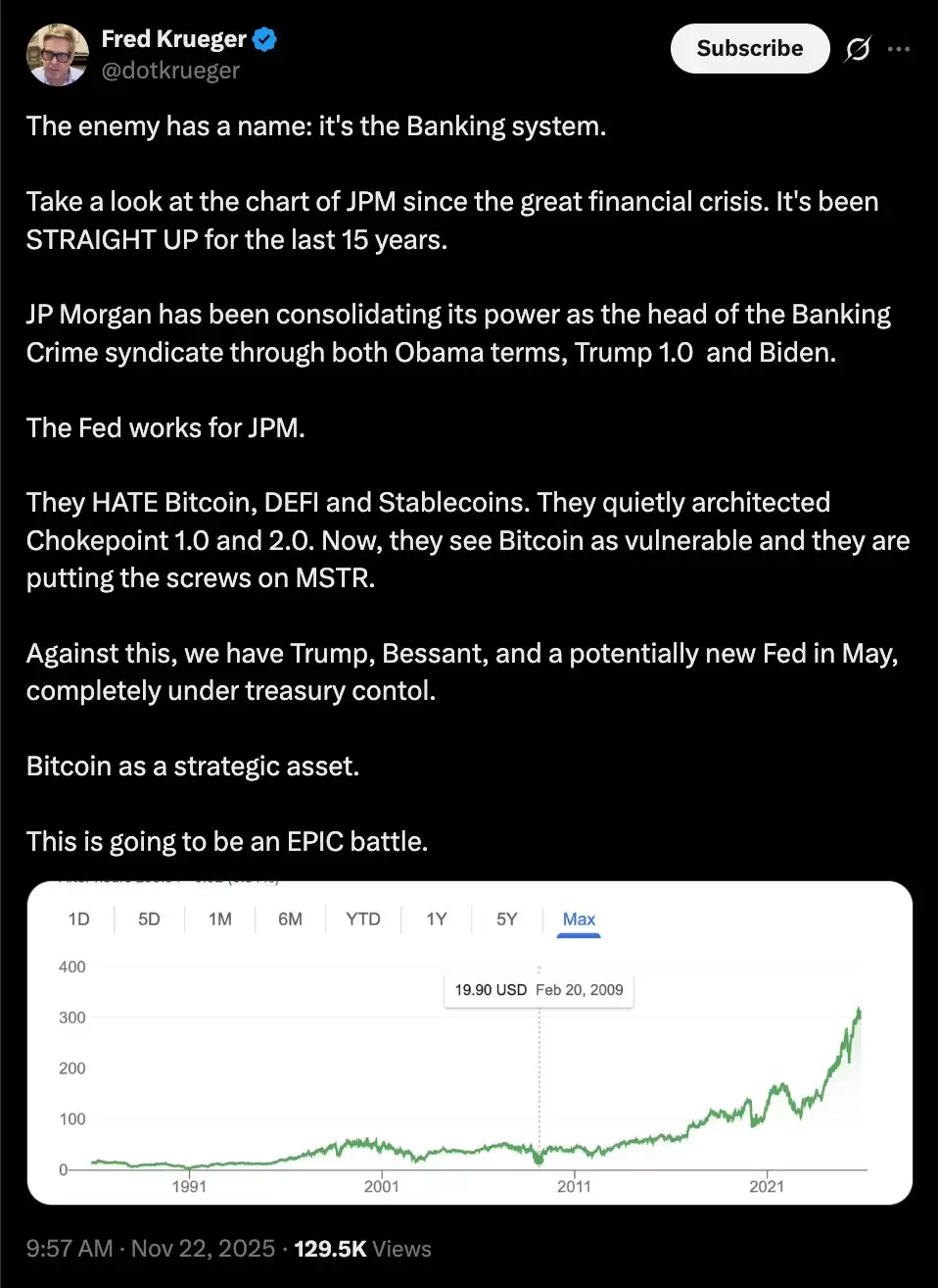 比特币社区呼吁抵制摩根大通