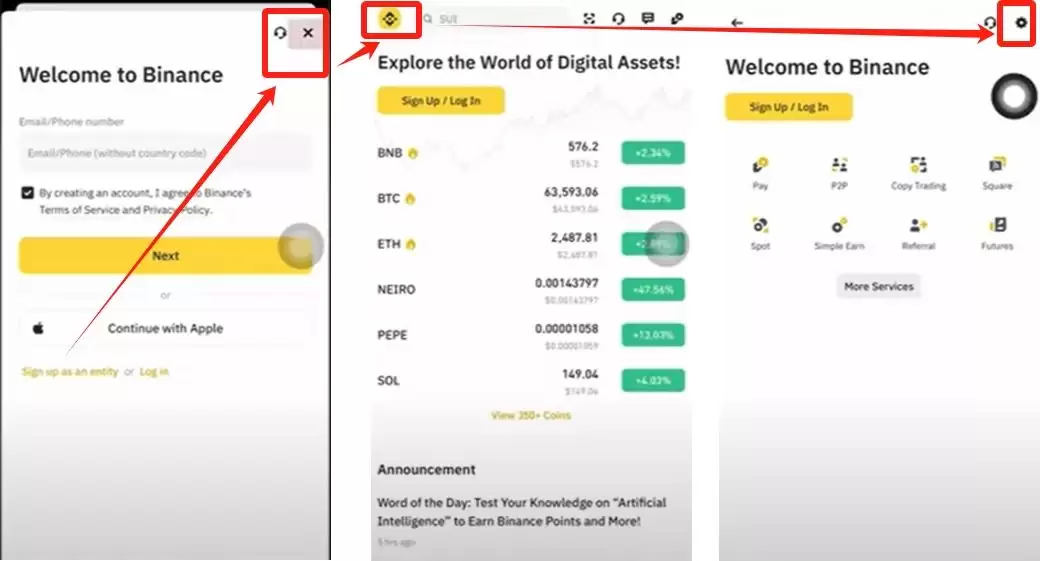 币安Binance设置中文语言