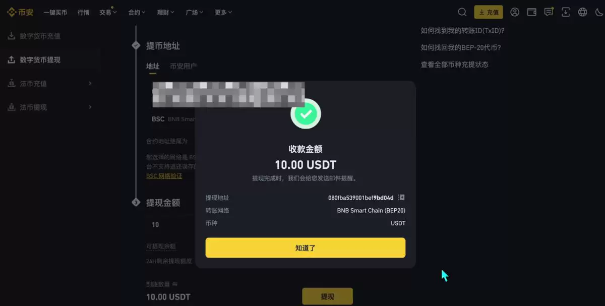 Bybit（电脑版/网页版）交易所充值和提现操作方法_图6