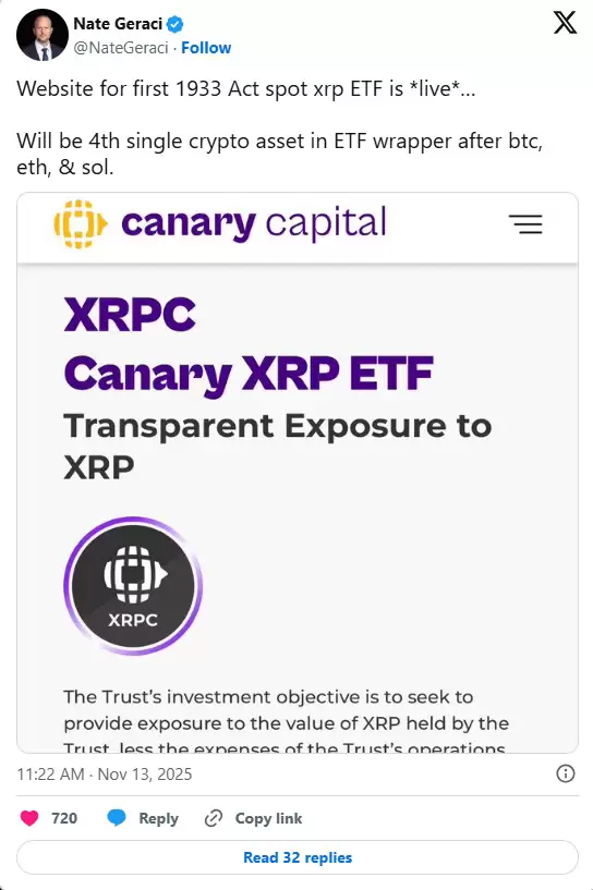 XRP 现货 ETF 于11月13日推出:什么是 XRP 现货 ETF？