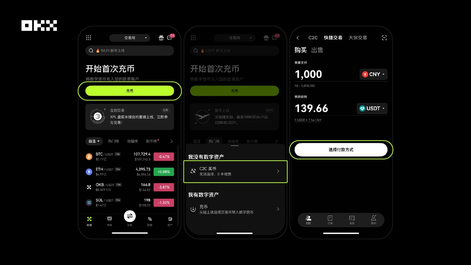 OKX C2C上线新手友好商家